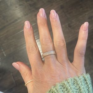 CZ diamond eternity band+Diamond wedding band Gold+Silver+Rose Gold